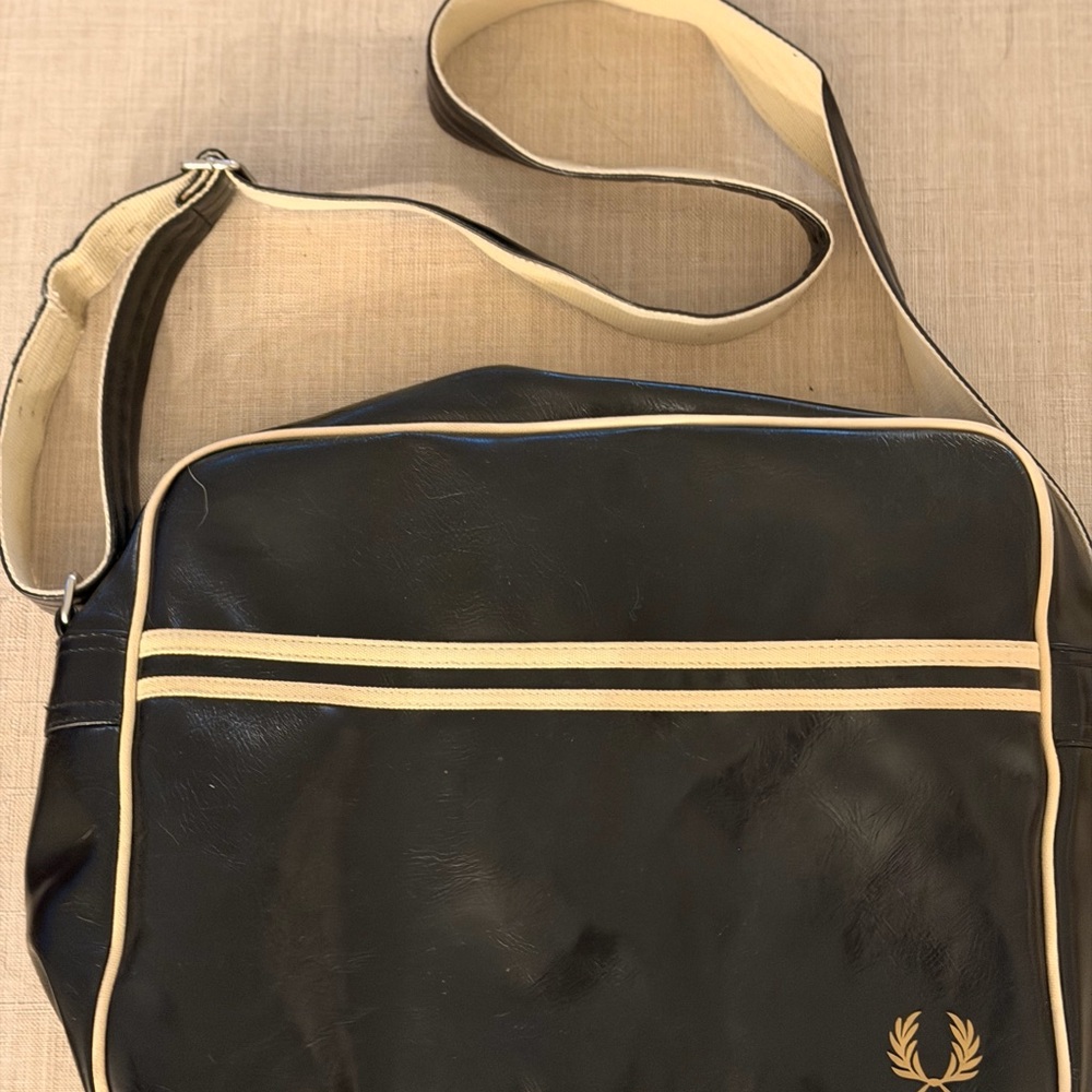 Fred Perry Black and Cream Briefcase
